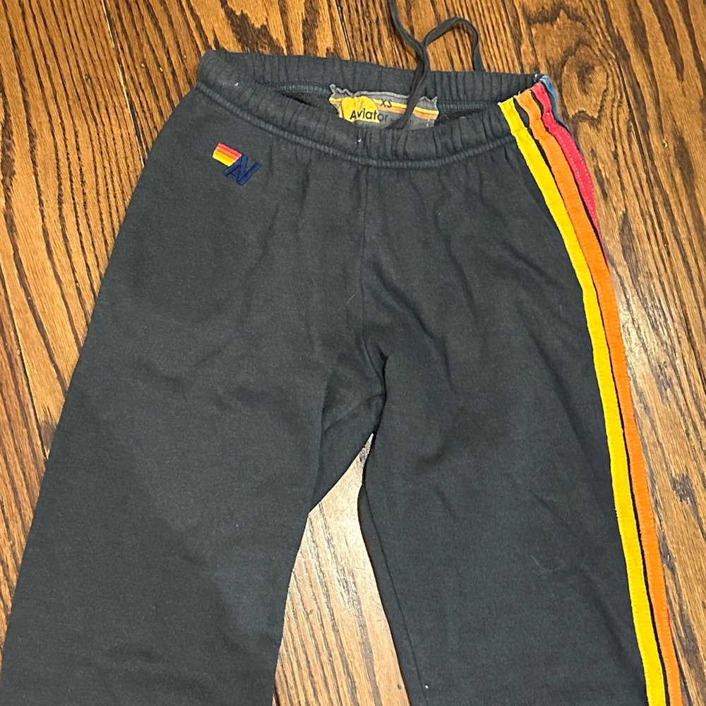 Aviator Nation Charcoal Gray 5 Stripe Sweatpants sz XS